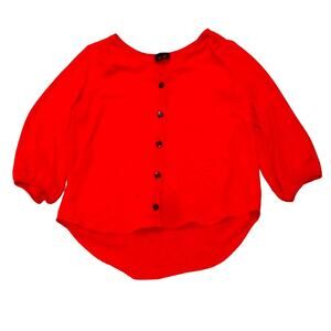 Anthropologie W5 Red Polyester Shirt Size Large